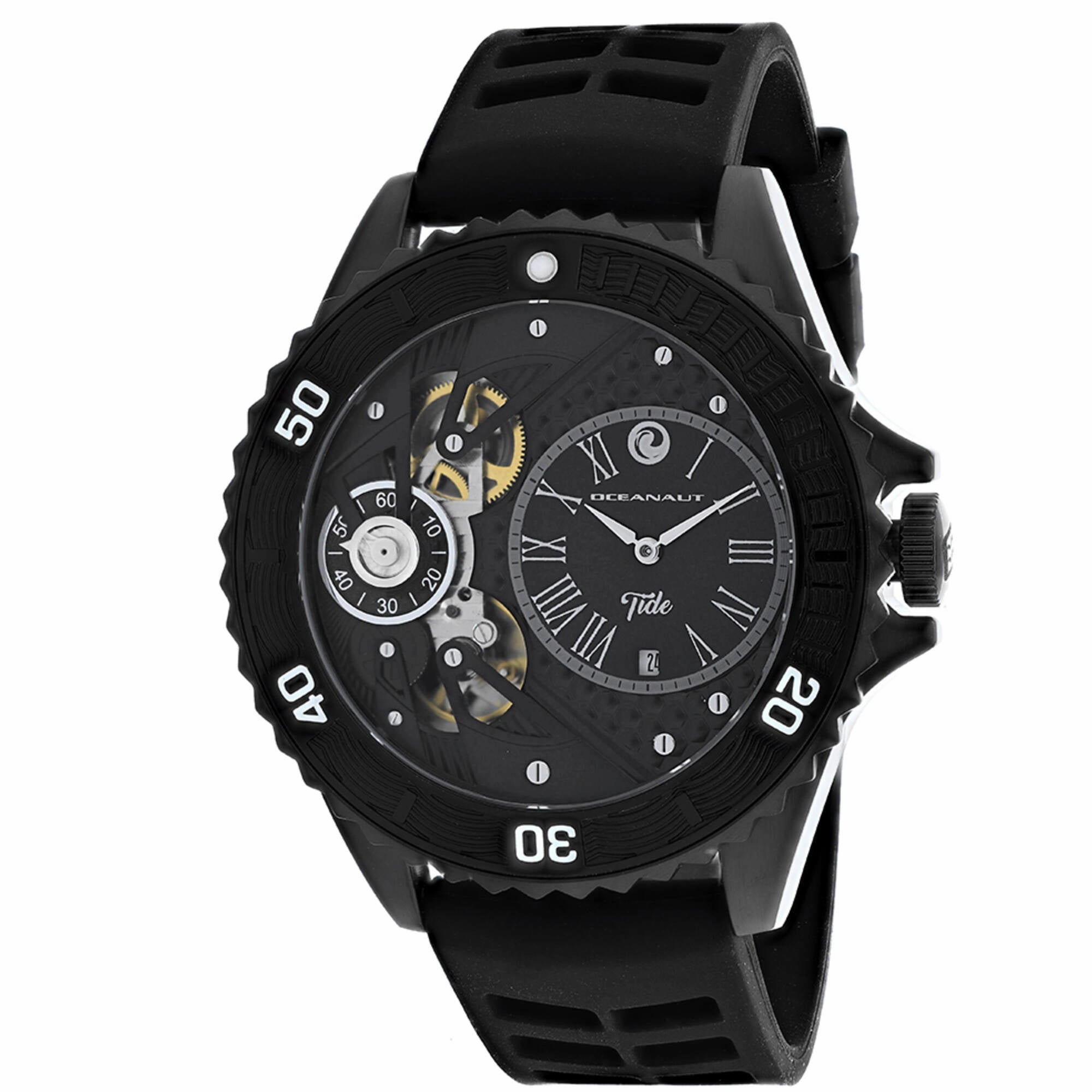 Oceanaut Men's Watch - Tide Quartz Black Dial Rubber Strap | OC0997 