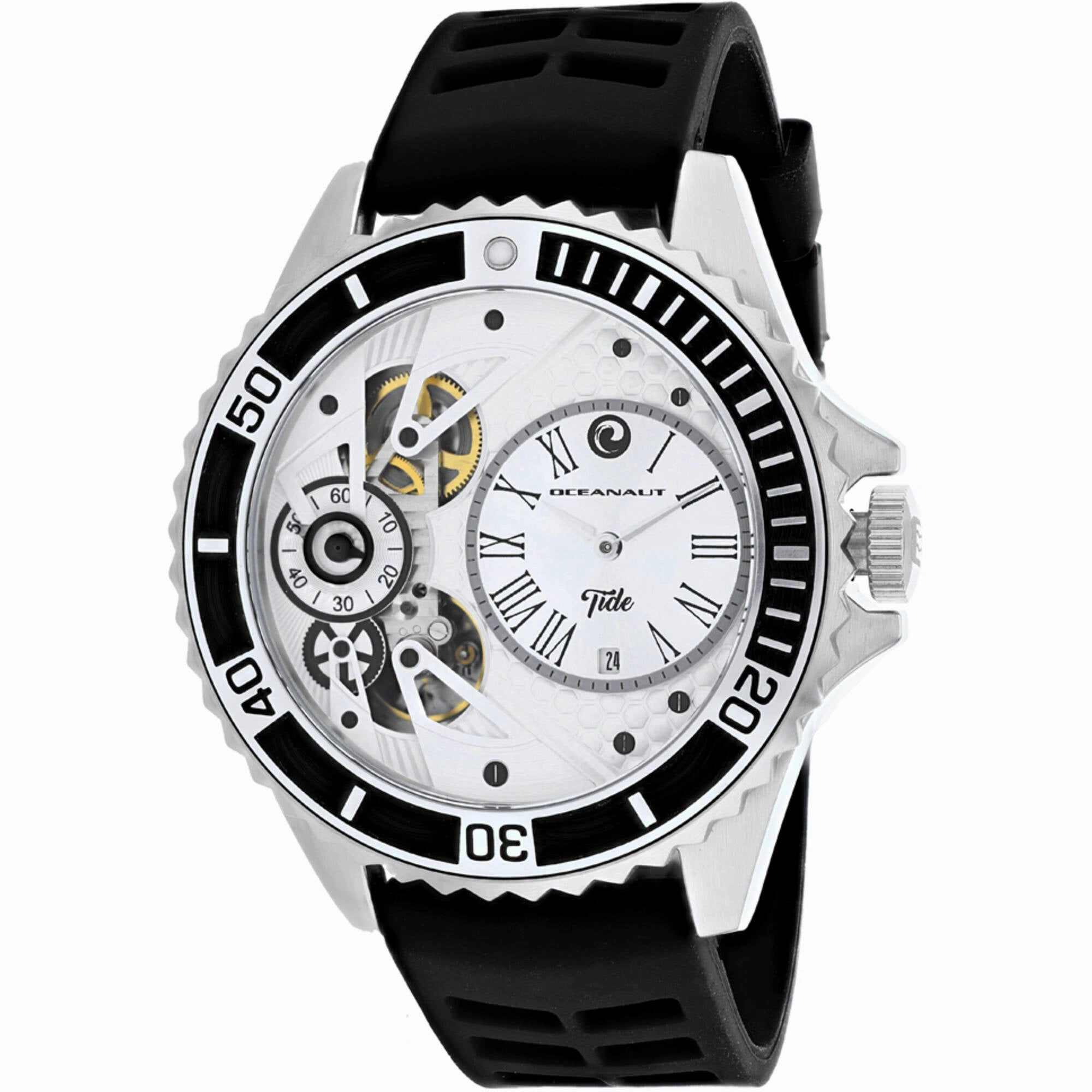Oceanaut Men's Watch - Tide Quartz Silver Tone Case Black Rubber Strap | OC0990 Luxury Quartz Watch Quartz Watch Sale