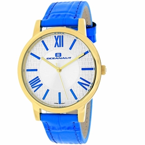 Oceanaut Women's Watch - Moon Quartz White Dial Baby Blue Leather Strap | OC7214 Luxury Quartz Watch Quartz Watch Sale