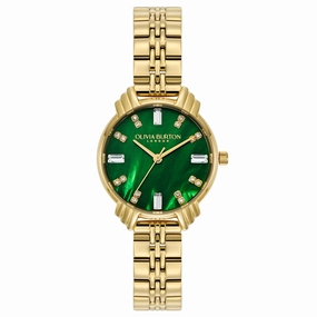 Olivia Burton Art Deco Emerald and Gold Ladies Watch OB16DC02 