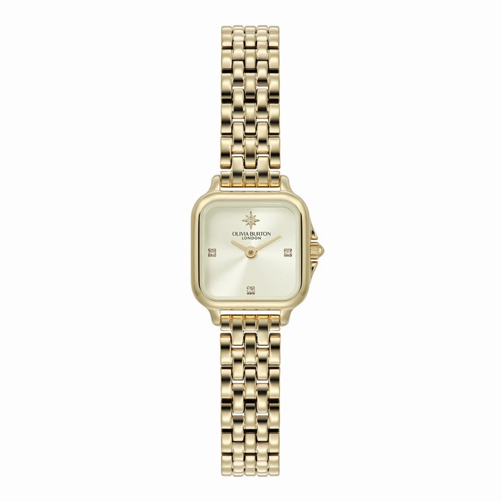 Olivia Burton Mini Grosvenor Ivory and Gold Watch 24000257 