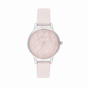 Olivia Burton Semi Precious Silver Blossom Watch - Silver 