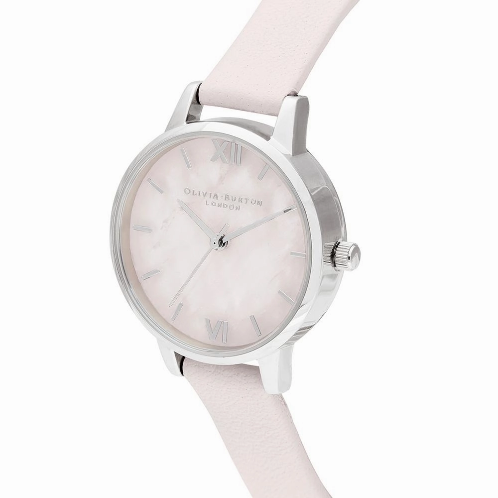 Olivia Burton Semi Precious Silver Blossom Watch - Silver
