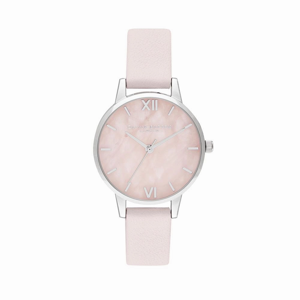 Olivia Burton Semi Precious Silver Blossom Watch - Silver 