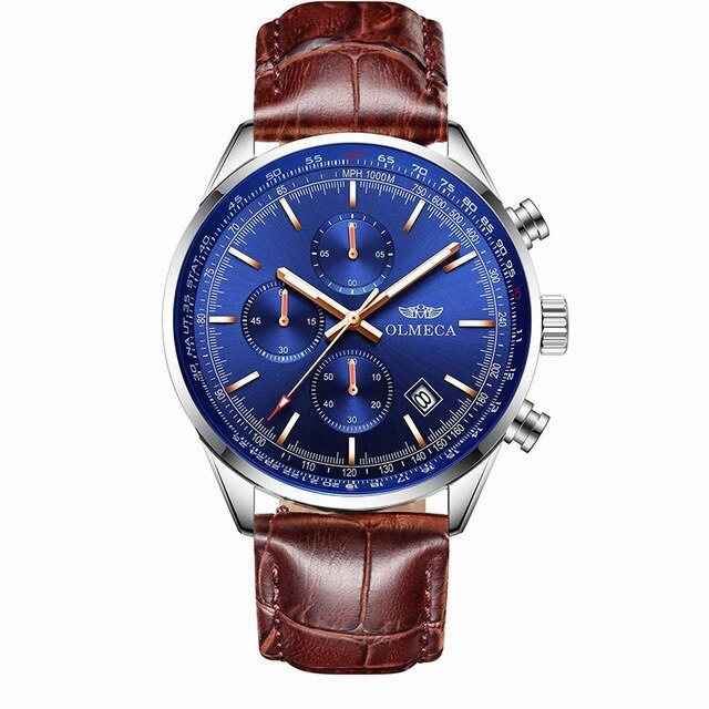 OLMECA Hot Selling Fashion Men&Women Watch Luxury Couple Wristwatches Waterproof Watches Leather Strap Watch Relogio Masculino