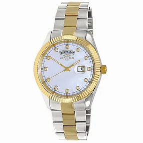 Oniss Men's Watch - Admiral White Dial Plated Stainless Steel Bracelet | ON3881-2TWT 