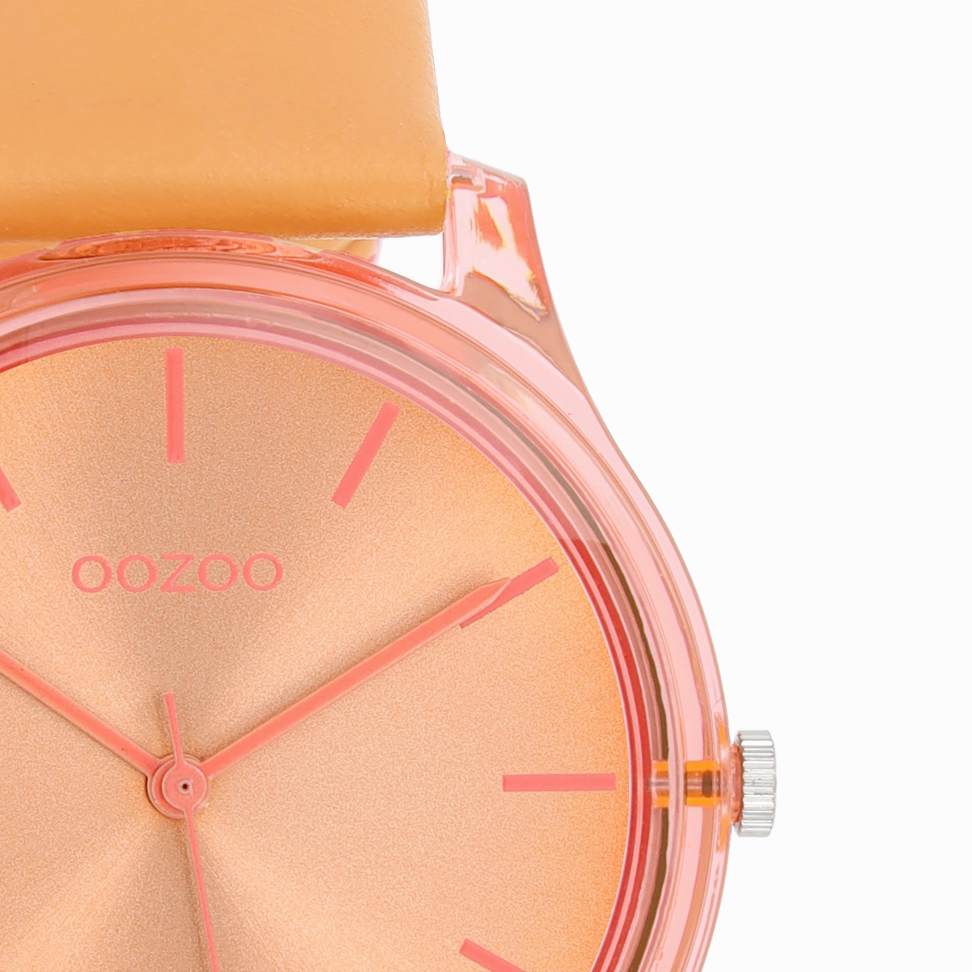 Orange OOZOO watch with mango leather strap - C11141