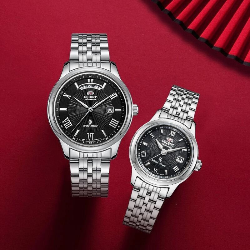 ORIENT Fashion White Couple Watches, A Pair Of Korean Version Of The Trend Of Steel Belt Lovers Watch Men Watch Waterproof Watch,seiko watches,mens watches,couple watches,watches designer,watches discount,watches for women,cople watchescouple watches luxur