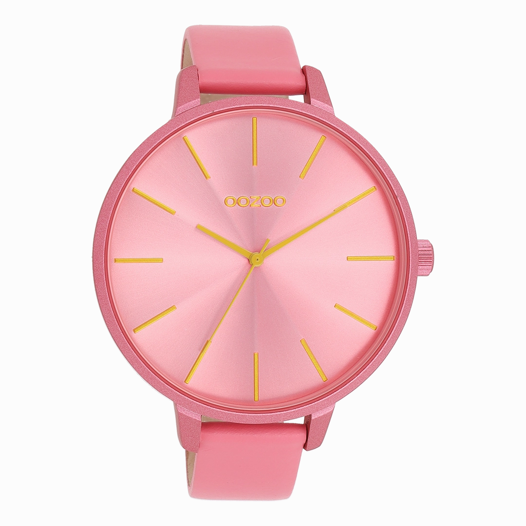 Pink shell coloured OOZOO watch with leather strap - C11250,seiko watches,couple watches,watches designer,watches discount,women watches,best women watches,high end women's watches,high quality women's watches