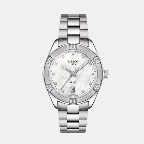 PR 100 Men Grey Analog Stainless Steel Watch T1019101111600 budget    watches    watches classic