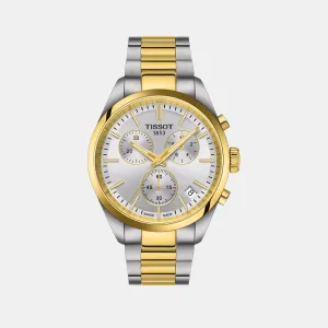 PR 100 Men Quartz Silver Dial Chronograph Stainless Steel Watch T1504172203100 budget    watches    watches classic