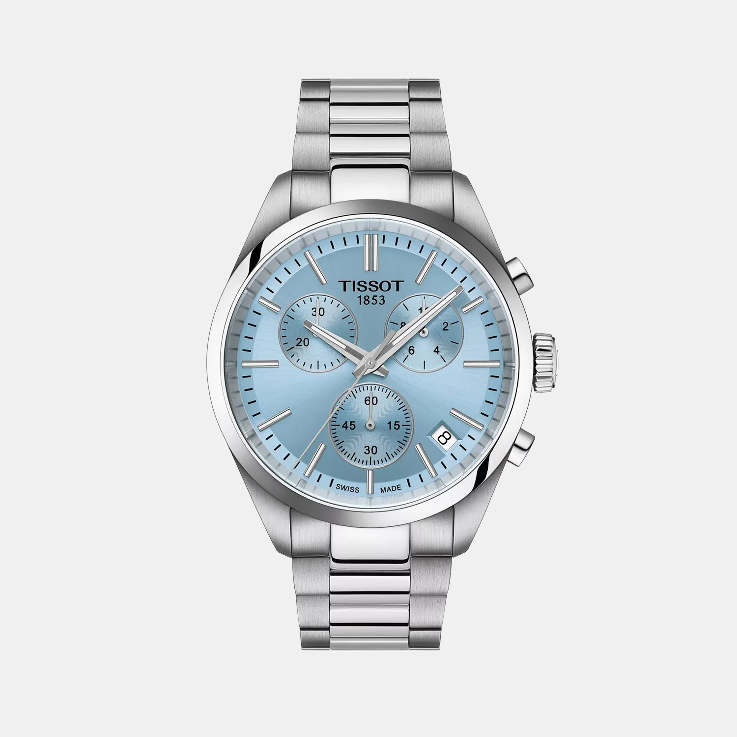 PR 100 T-Classic Men Chronograph Ice Blue Dial Quartz Stainless Steel Watch T1504171135100 budget    watches    watches classic