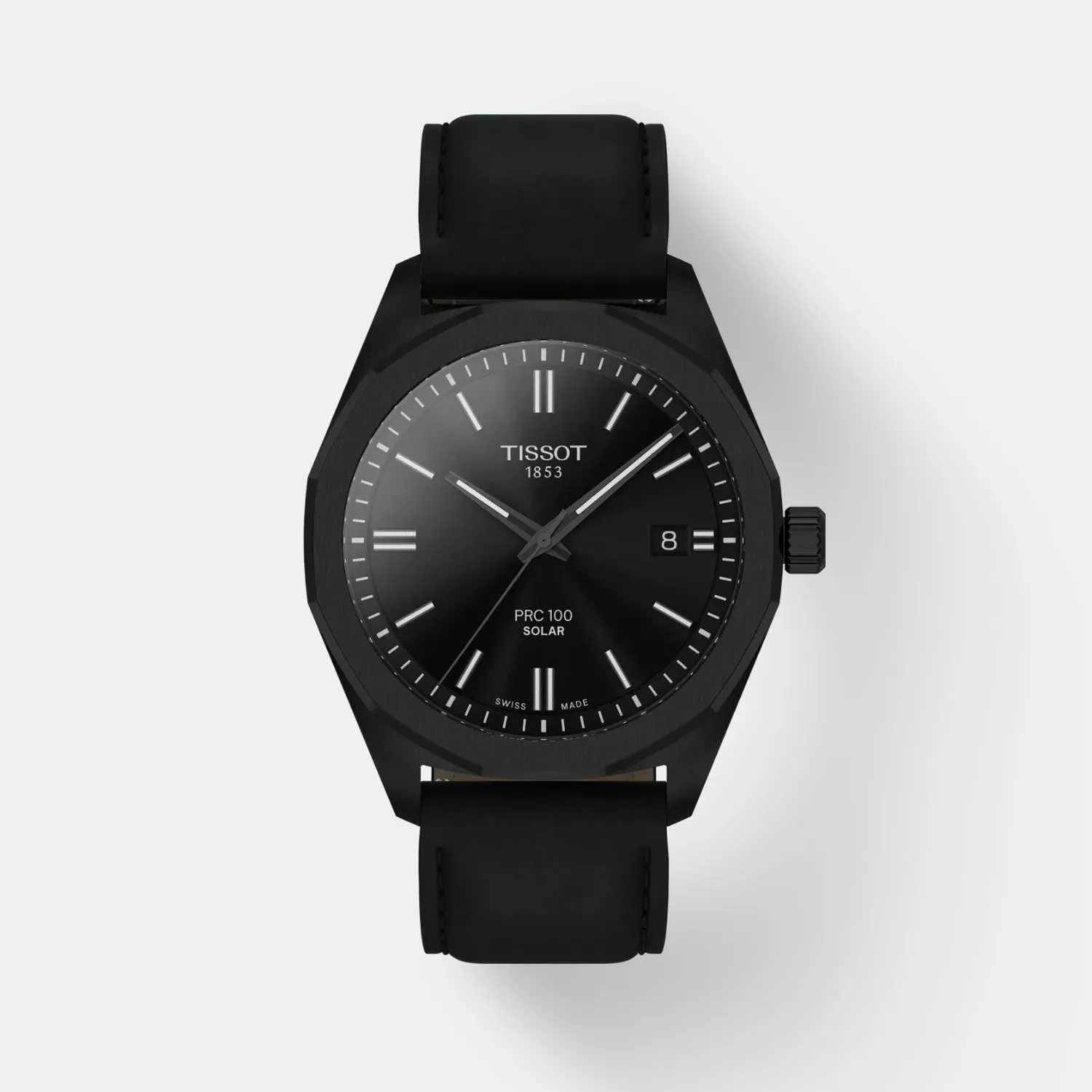 PRC 100 Solar Unisex Black Dial Analog Leather Watch T1514223605100 budget    watches    watches classic