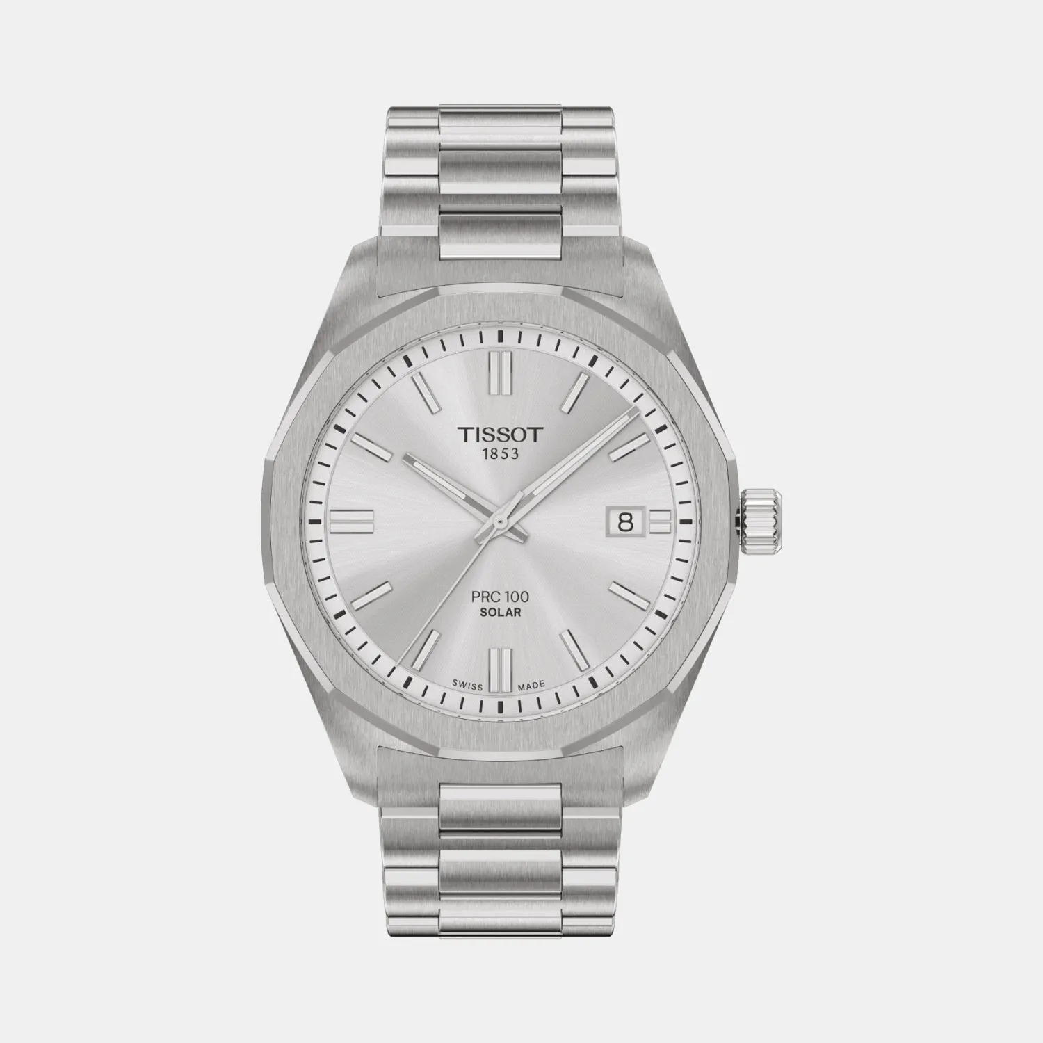 PRC 100 Solar Unisex Silver Dial Analog Stainless Steel Watch T1514221103100 budget    watches    watches classic