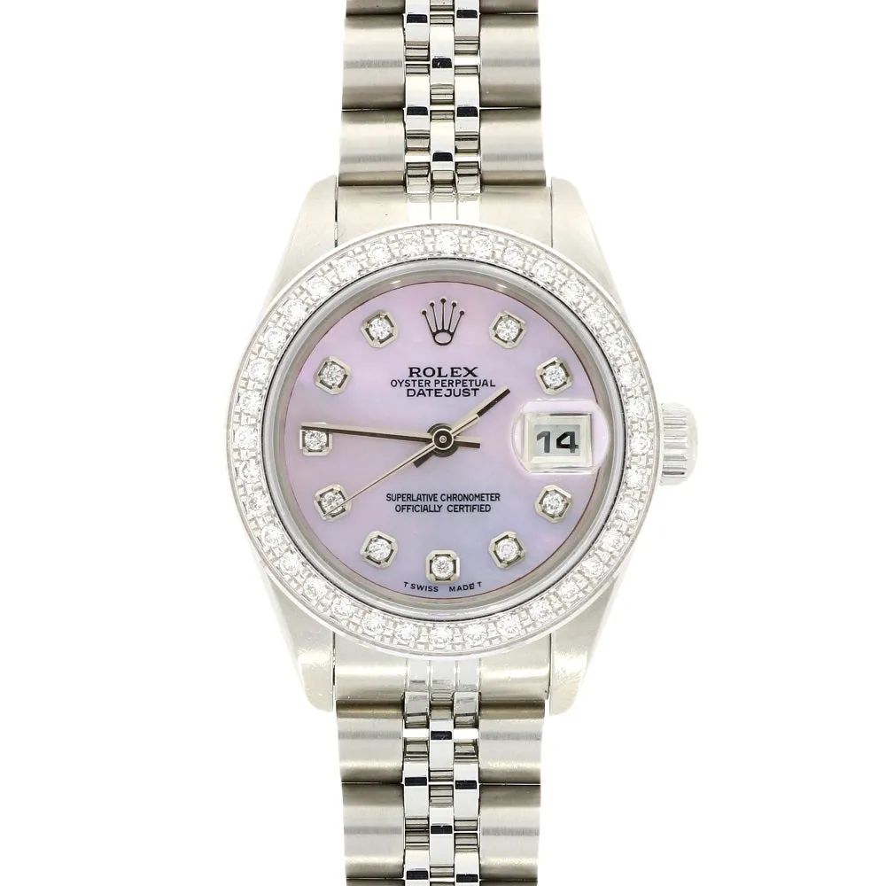 Pre Owned Rolex Lady Datejust Diamond Set Watch 69160 RW0626 Papers (1999) cheap digital watch best digital watch for men