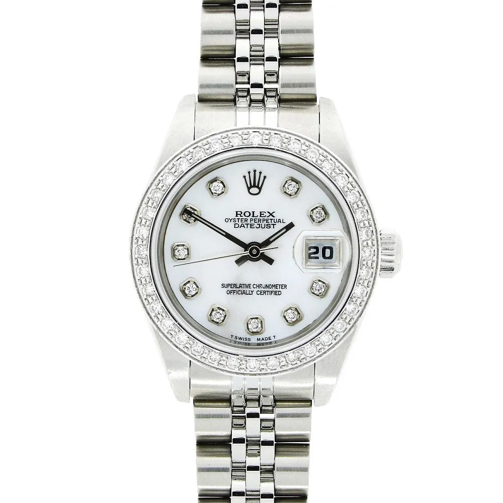 Pre Owned Rolex Lady Datejust Diamond Set Watch 69190 RW0619 Papers (1997) cheap digital watch best digital watch for men