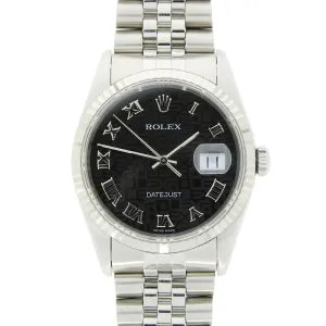 Pre Owned Rolex Oyster Perpetual Datejust 36 Jubilee Mens Watch 16234 Papers RW0485 (1997) cheap digital watch best digital watch for men