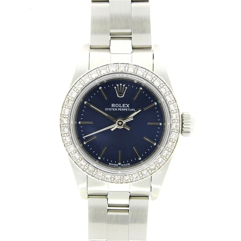 Pre Owned Rolex Oyster Perpetual Diamond Set Ladies Watch 67180 RW0490 (1997) cheap digital watch best digital watch for men