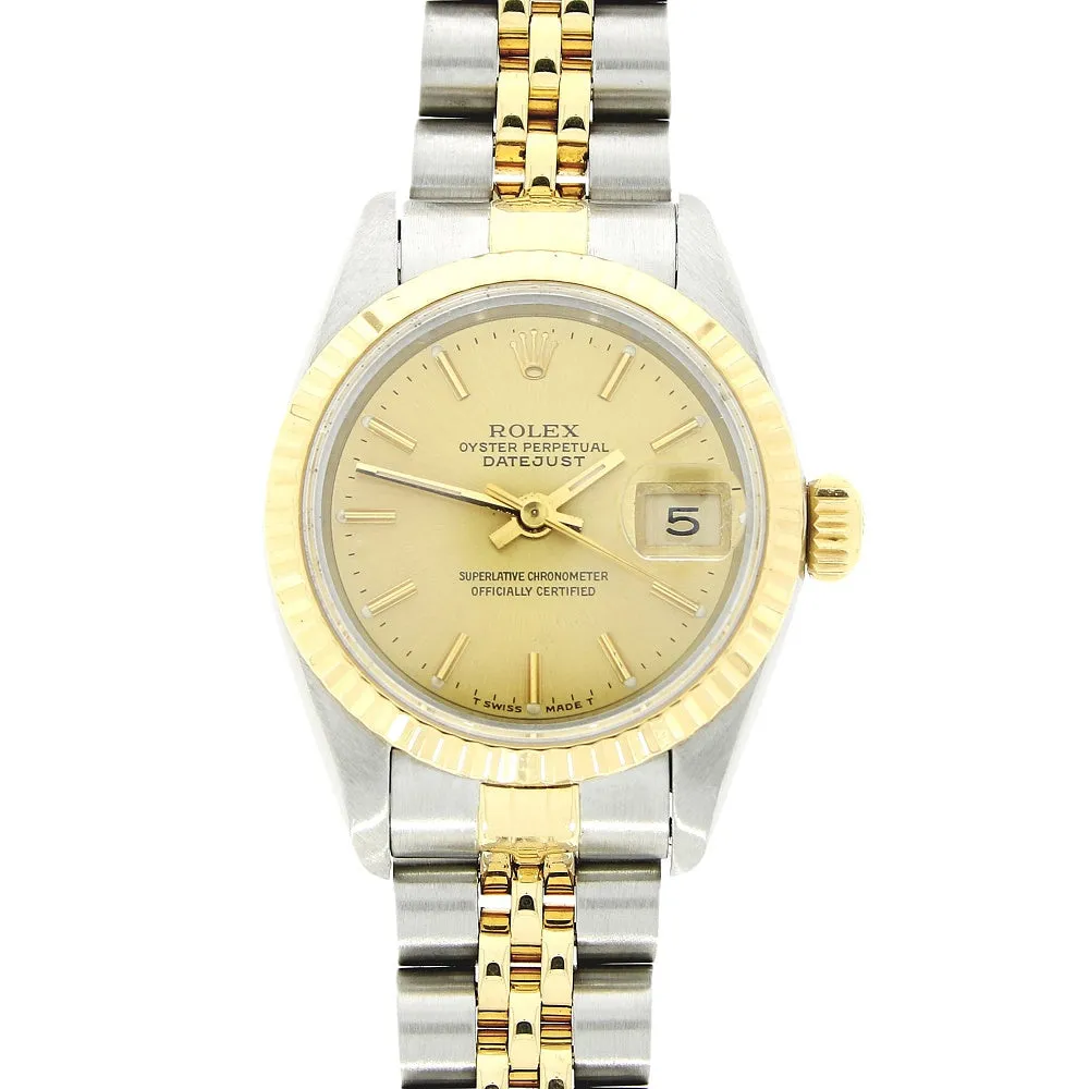 Pre Owned Rolex Oyster Perpetual Lady Datejust Bi Metal Ladies Watch 69173 Papers RW0544 (1993) cheap digital watch best digital watch for men