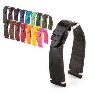 Premium Vintage watchband - Alligator leather strap (black, brown, grey, blue, kaki, red...) Luxury watch bands Limited edition watch bands