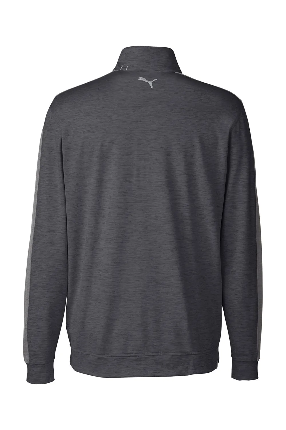 Puma Mens Cloudspun Moisture Wicking 1/4 Zip Sweatshirt - Heather Black/Quiet Shade Grey