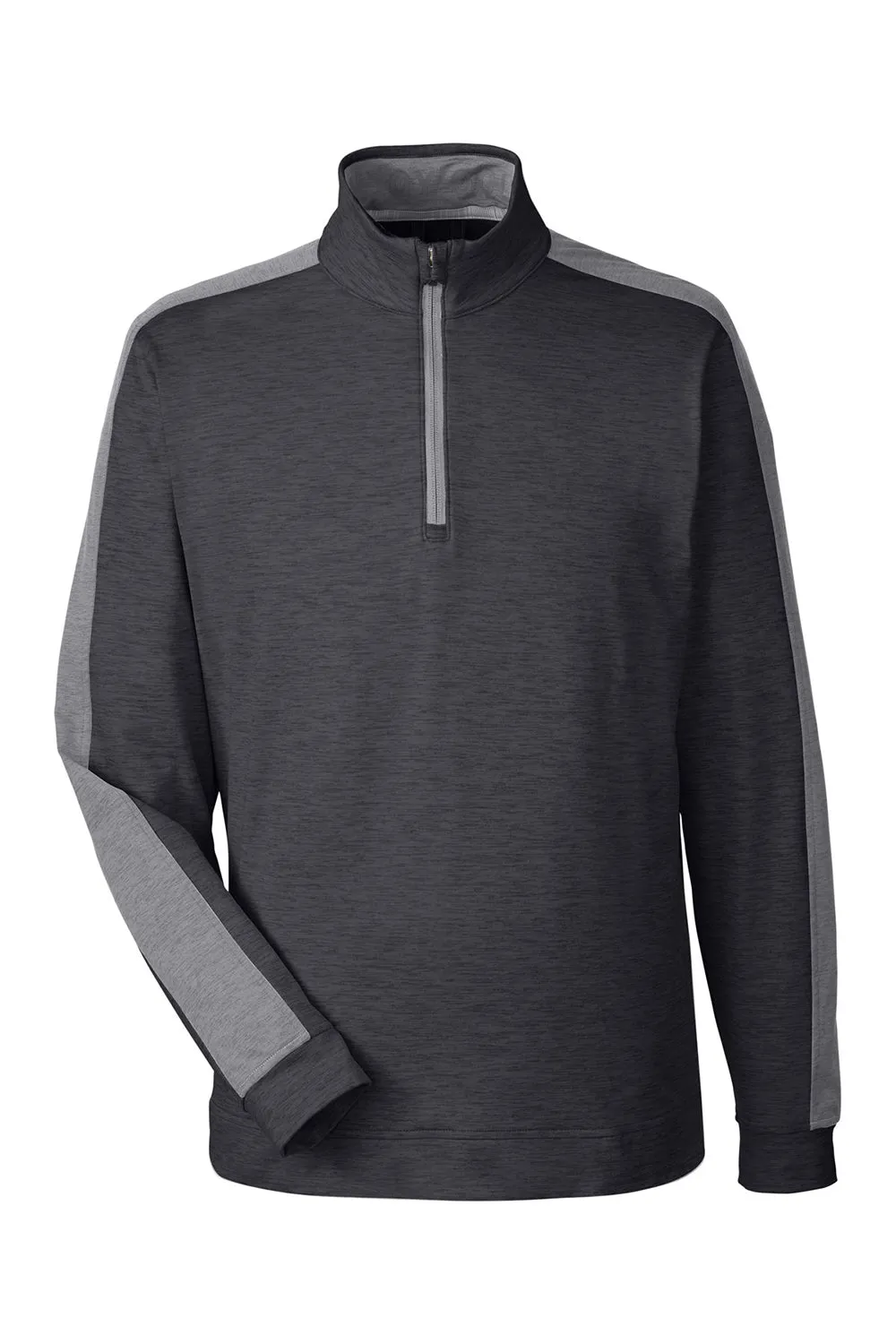 Puma Mens Cloudspun Moisture Wicking 1/4 Zip Sweatshirt - Heather Black/Quiet Shade Grey