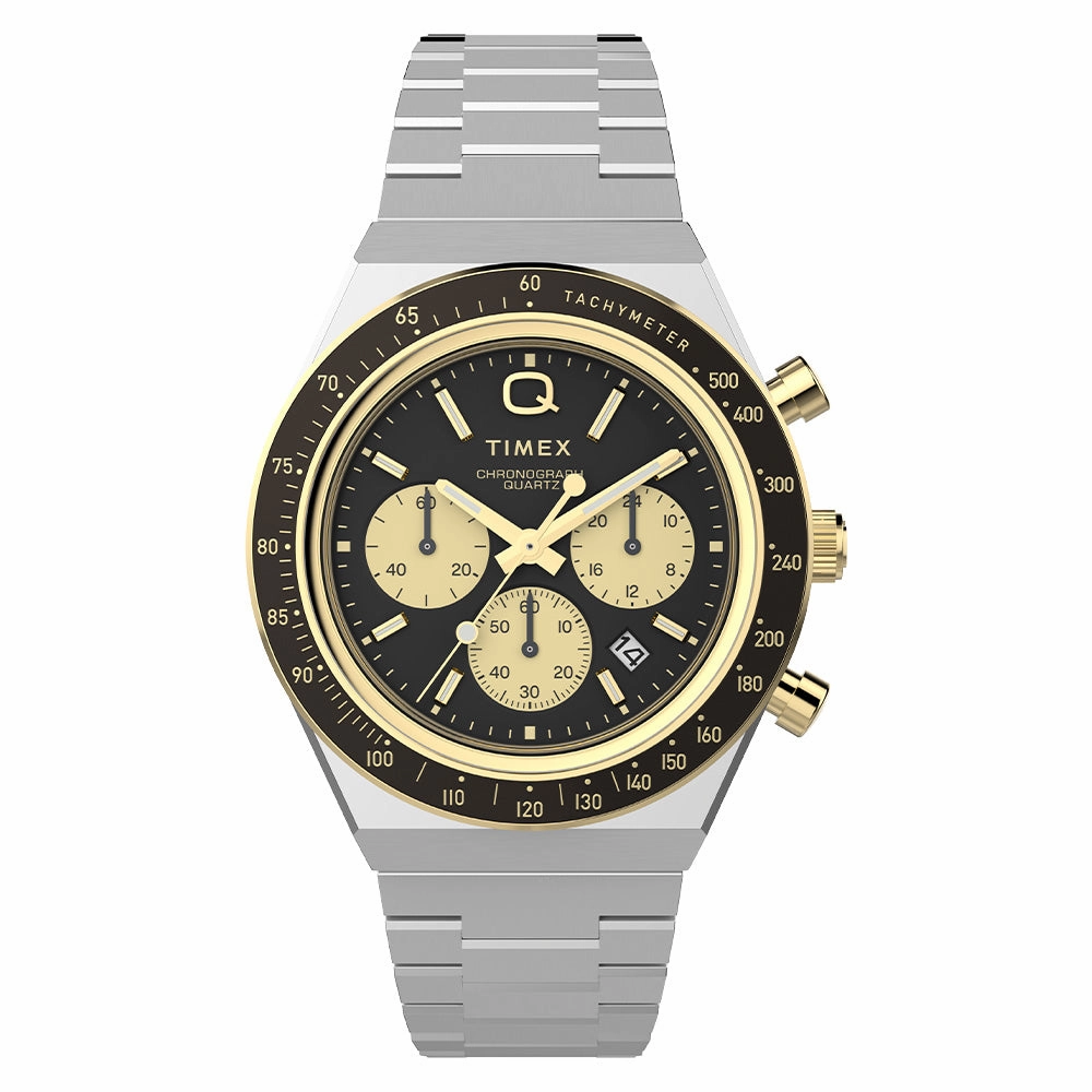 Q Timex Chronograph 40mm Stainless Steel Band stainless-steel watches stainless steel watch bands stainless steel watches cheap