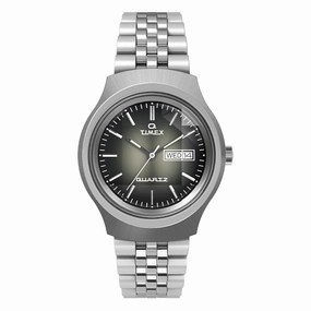 Q Timex Day-Date 38mm Stainless Steel Band stainless-steel watches stainless steel watch bands stainless steel watches cheap