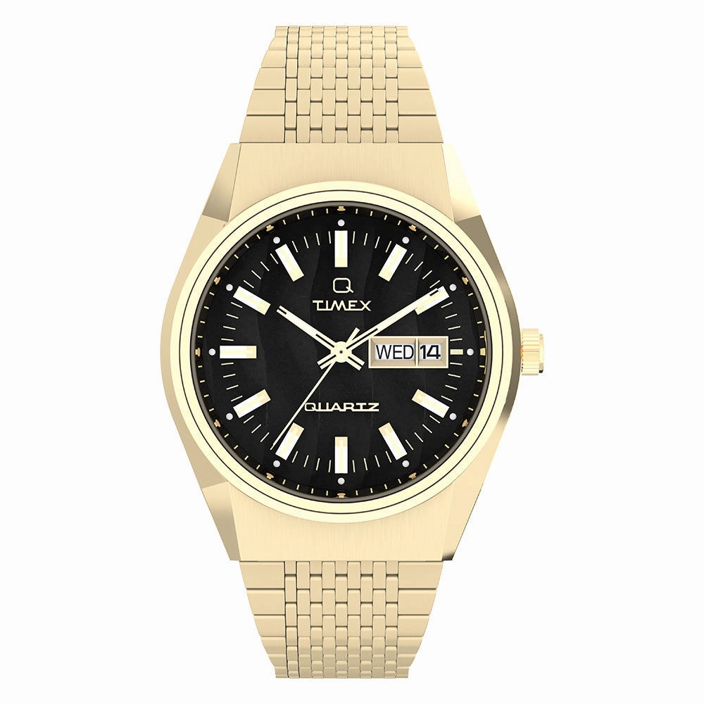 Q Timex Day-Date 38mm Stainless Steel Band stainless-steel watches stainless steel watch bands stainless steel watches cheap
