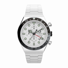 Q Timex Gmt Chronograph 40mm Stainless Steel Band stainless-steel watches stainless steel watch bands stainless steel watches cheap