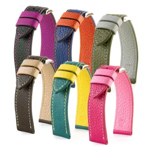 "Holi" leather watch band - Buffalo (black, blue, kaki, brown, pink) Luxury watch bands Limited edition watch bands