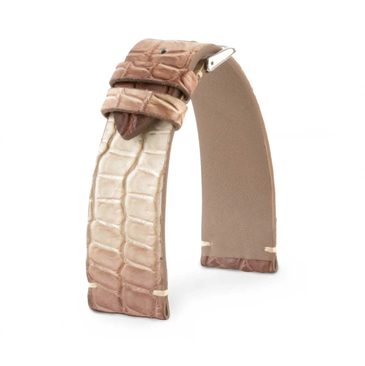 "Retro Himalaya" leather watch band - Alligator (grey, blue, green, brown, red)