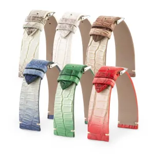 "Retro Himalaya" leather watch band - Alligator (grey, blue, green, brown, red) Luxury watch bands Limited edition watch bands