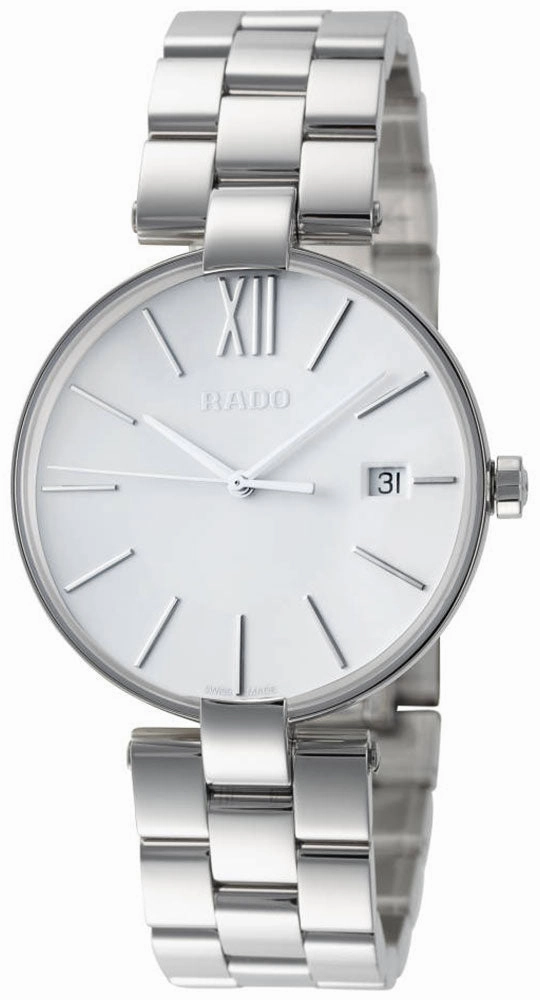 Rado Coupole Silver Dial Date Stainless Steel Quartz Womens Watch R22852013 Women??s luxury watches Affordable women watches