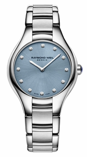 Raymond Weil Noemia Stainless Steel Blue Dial Diamonds Quartz Womens Watch 5132-ST-50081 Women??s luxury watches Affordable women watches