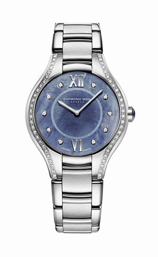 Raymond Weil Noemia Stainless Steel Diamonds Blue Mother-Of-Pearl Dial Quartz Womens Watch 5132-STS-00955 Women??s luxury watches Affordable women watches