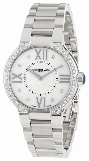 Raymond Weil Noemia Stainless Steel Diamonds Mother-of-Pearl Dial Quartz Womens Watch 5932-STS-00995 Women??s luxury watches Affordable women watches