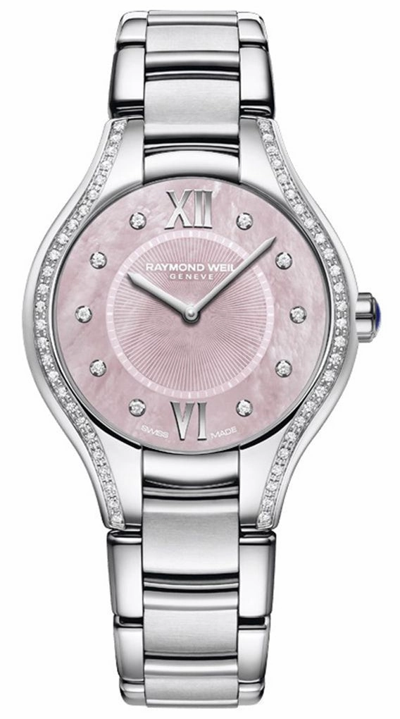 Raymond Weil Noemia Stainless Steel Diamonds Pink Mother-of-Pearl Dial Quartz Womens Watch 5132-STS-00986 Women??s luxury watches Affordable women watches