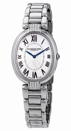 Raymond Weil Shine Stainless Steel Oval Case Diamonds Silver-Tone Dial Quartz Womens Watch 1700-STS-00659 Women??s luxury watches Affordable women watches