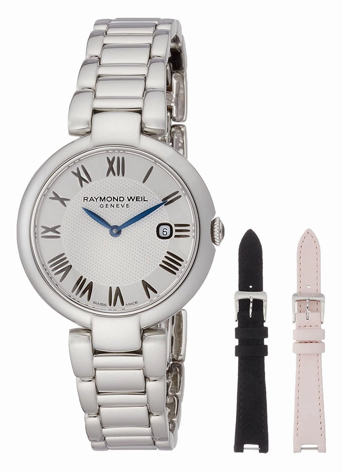 Raymond Weil Shine Stainless Steel Silver Dial Calendar Womens Watch 1600-ST-RE659 Women??s luxury watches Affordable women watches
