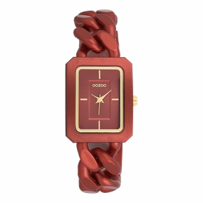 Red OOZOO watch with chain bracelet - C11277,seiko watches,couple watches,watches designer,watches discount,women watches,best women watches,high end women's watches,high quality women's watches