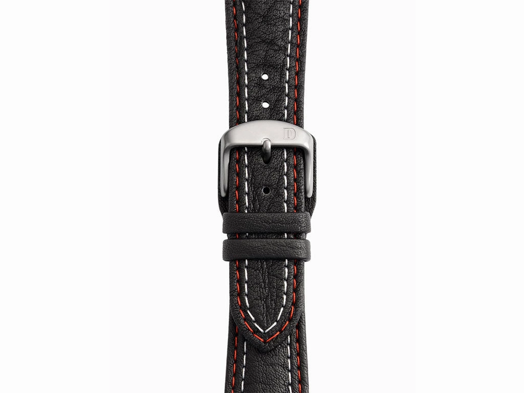 Red/White Stitching Leather Strap