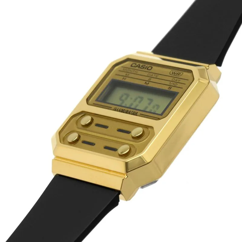    Retro Vintage Collection Digital Watch Gold Colour A100WEFG-9AEF