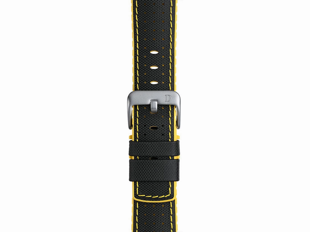 Robby Yellow Leather Rubber Strap