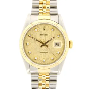 Rolex Oyster Perpetual Datejust 36 Bi Metal Mens Watch Pre Owned 16233 Papers RW0638 (1996) cheap digital watch best digital watch for men