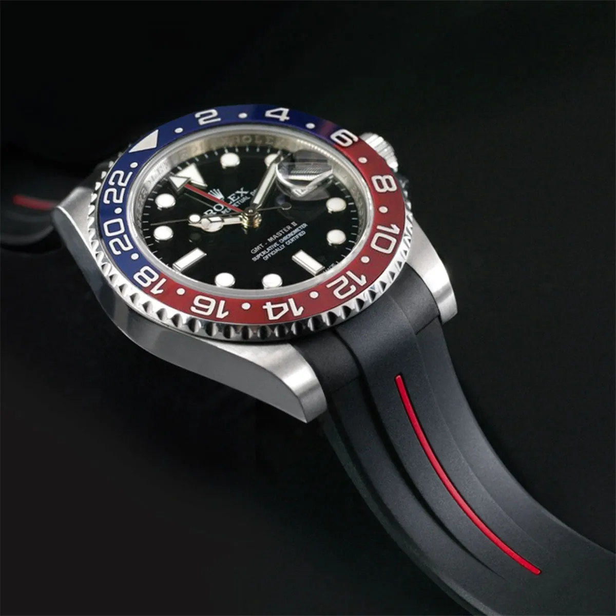 Rolex - Rubber B strap for GMT Master II CERAMIC - Tang Buckle Series