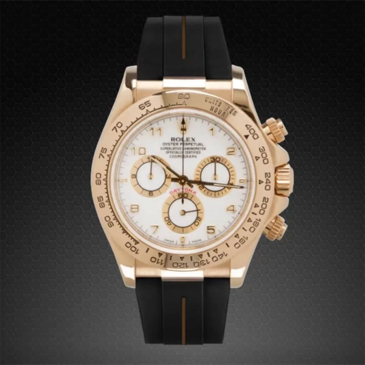Rolex - Rubber B strap for Rolex Daytona on Leather Strap YG / WG