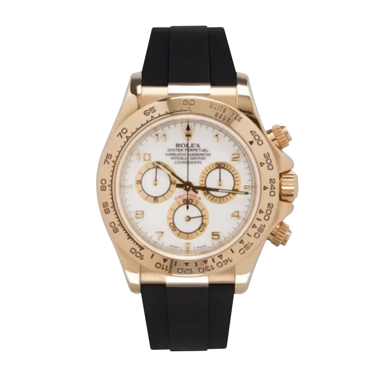 Rolex - Rubber B strap for Rolex Daytona on Leather Strap YG / WG