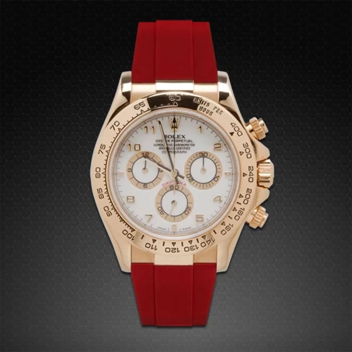 Rolex - Rubber B strap for Rolex Daytona on Leather Strap YG / WG
