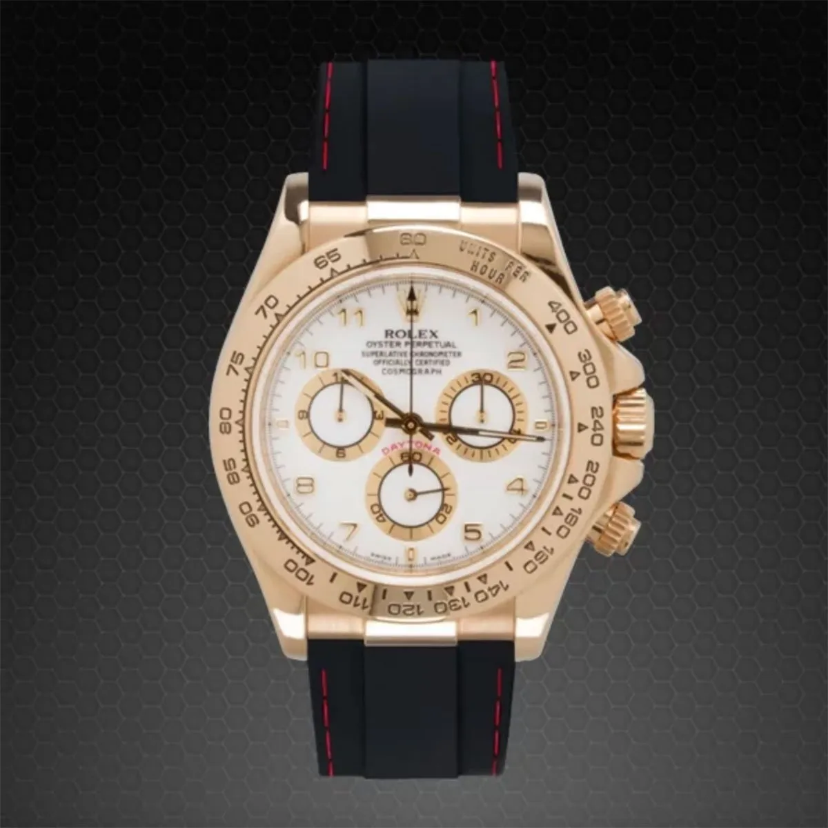 Rolex - Rubber B strap for Rolex Daytona on Leather Strap YG / WG